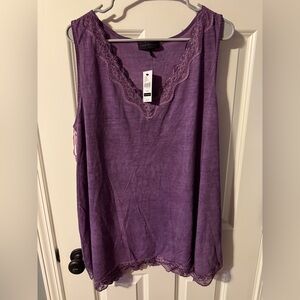 NWT Lane Bryant Purple Lace Top Size 18/20